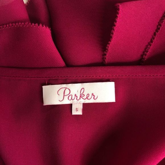 Parker Ruffle Flutter Sleeve V Neck Blouse Top size Small - Picture 9 of 12